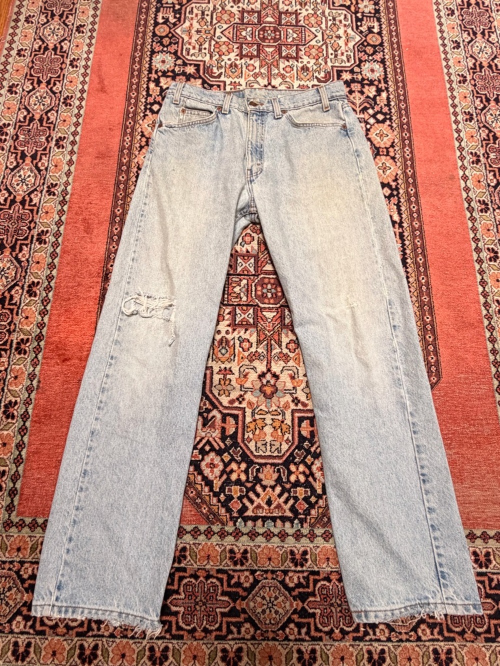 Vintage Levi's 505 Light Blue Distressed Boyfriend Jeans - Picture 2 of 16